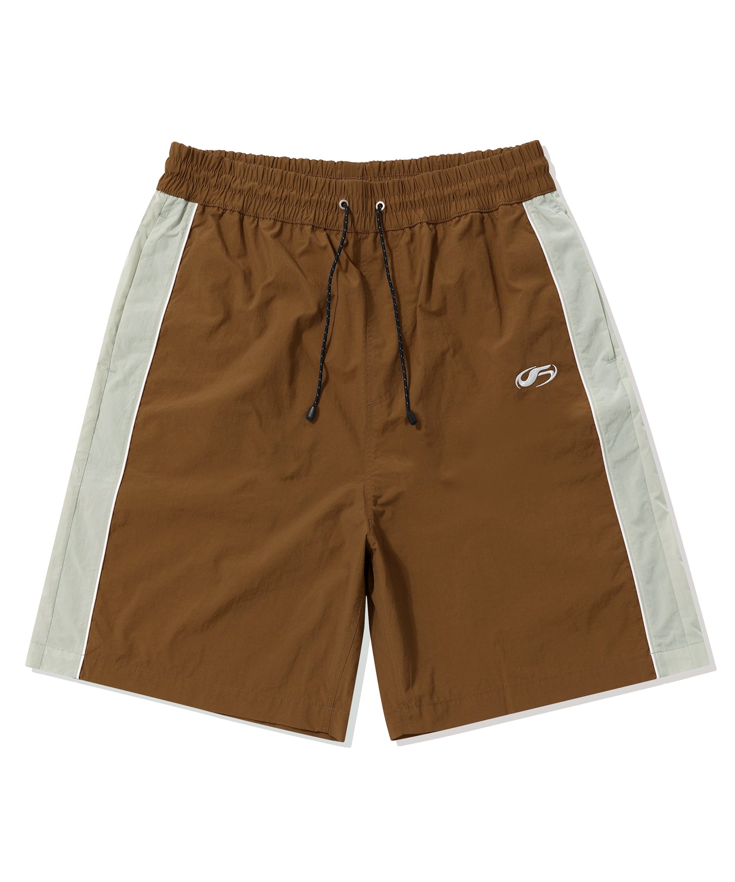 Sporty Symbol Logo Shorts-Brown