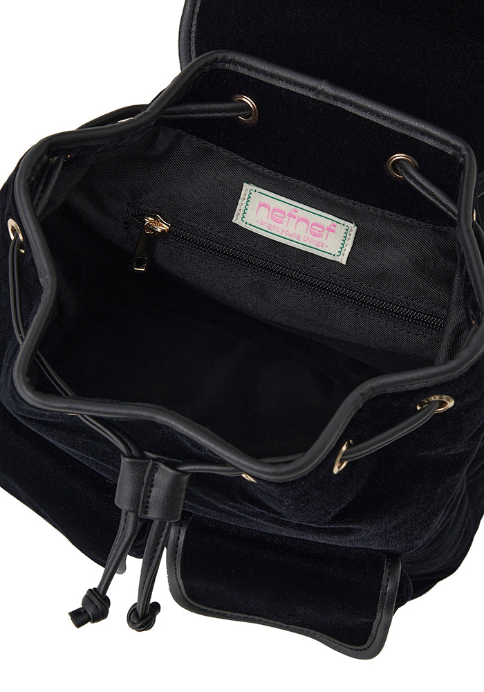 velvet rose corsage backpack_pink