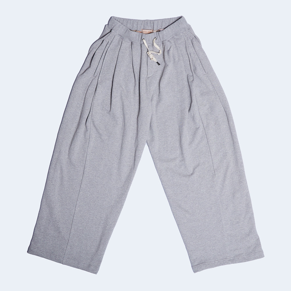 DAMP WIDE FIT TWO-TUCK PLEAT SWEAT PANTS