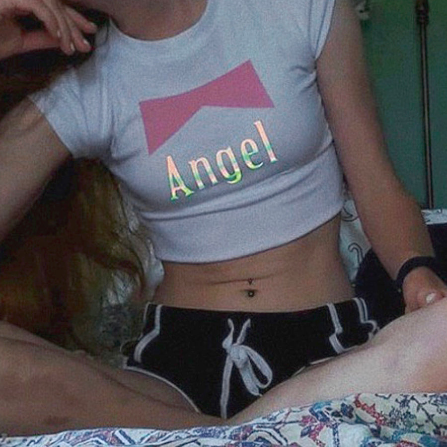 ANGEL REFLECTIVE CROPPED TEE - MJN