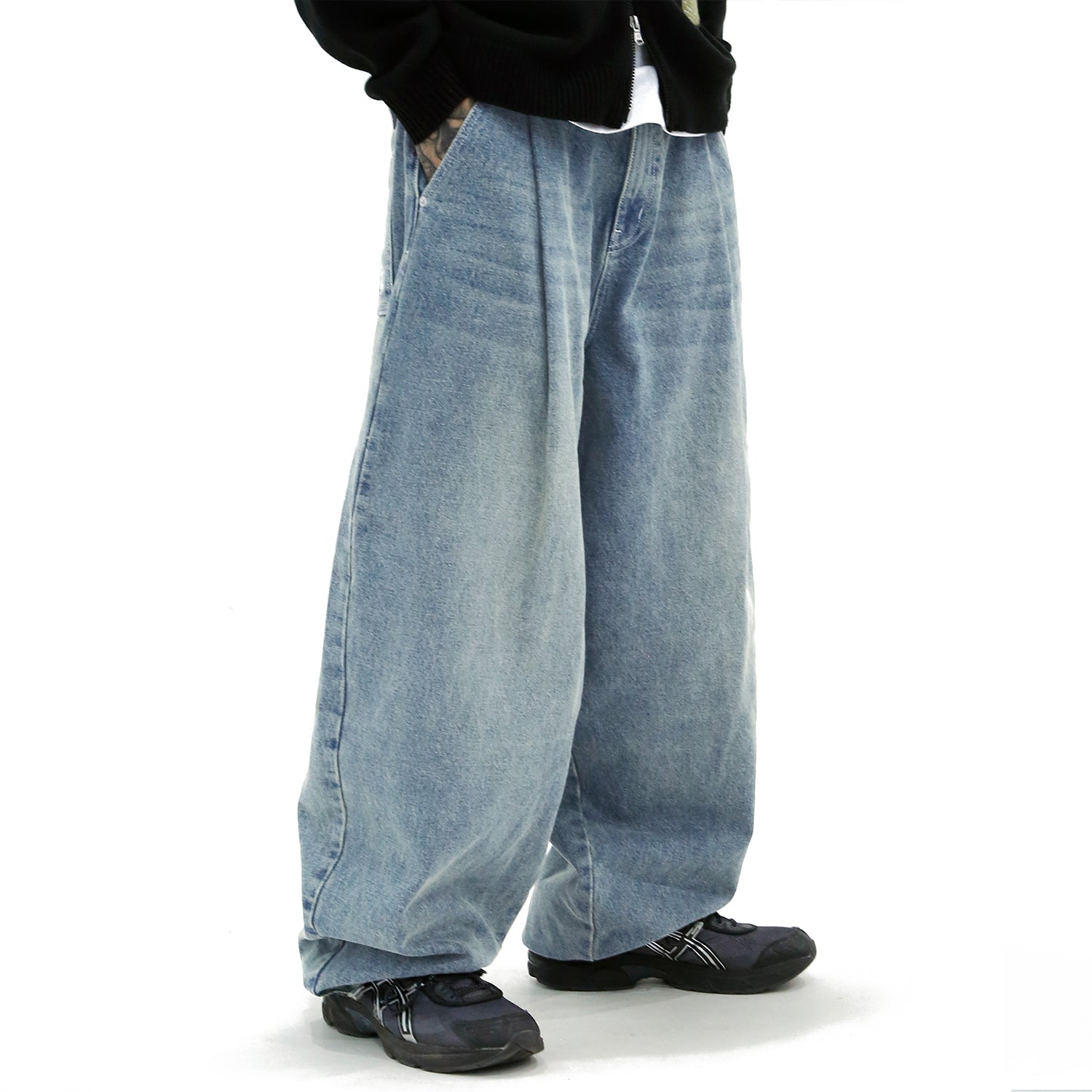 XP172 Big Wide Balloon Denim Pants (BLUE)