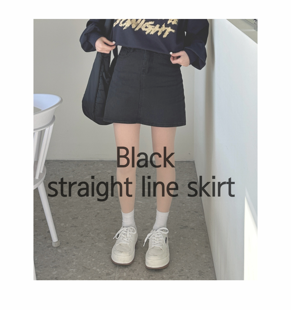 Black denim skirt pants