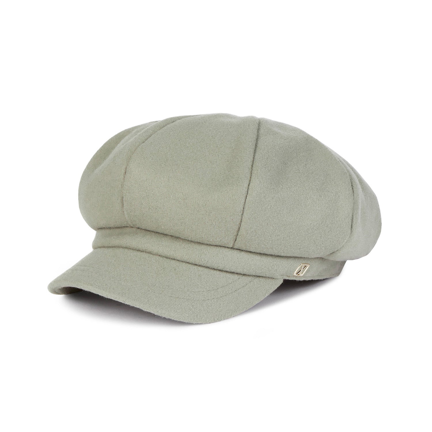 VA Square Stud Wool Newsboy Cap / Green