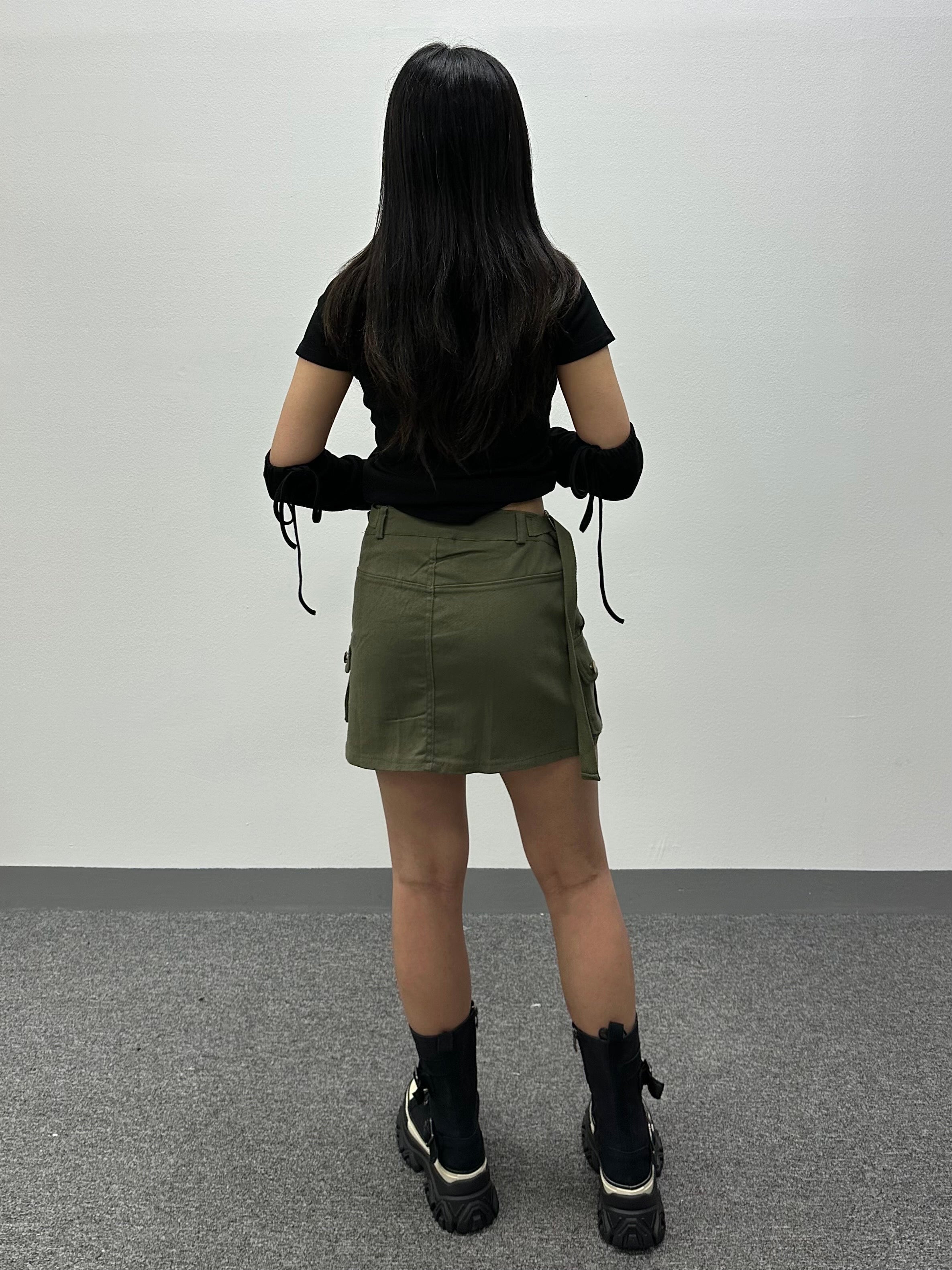 Strap Cargo Mini-Skirt