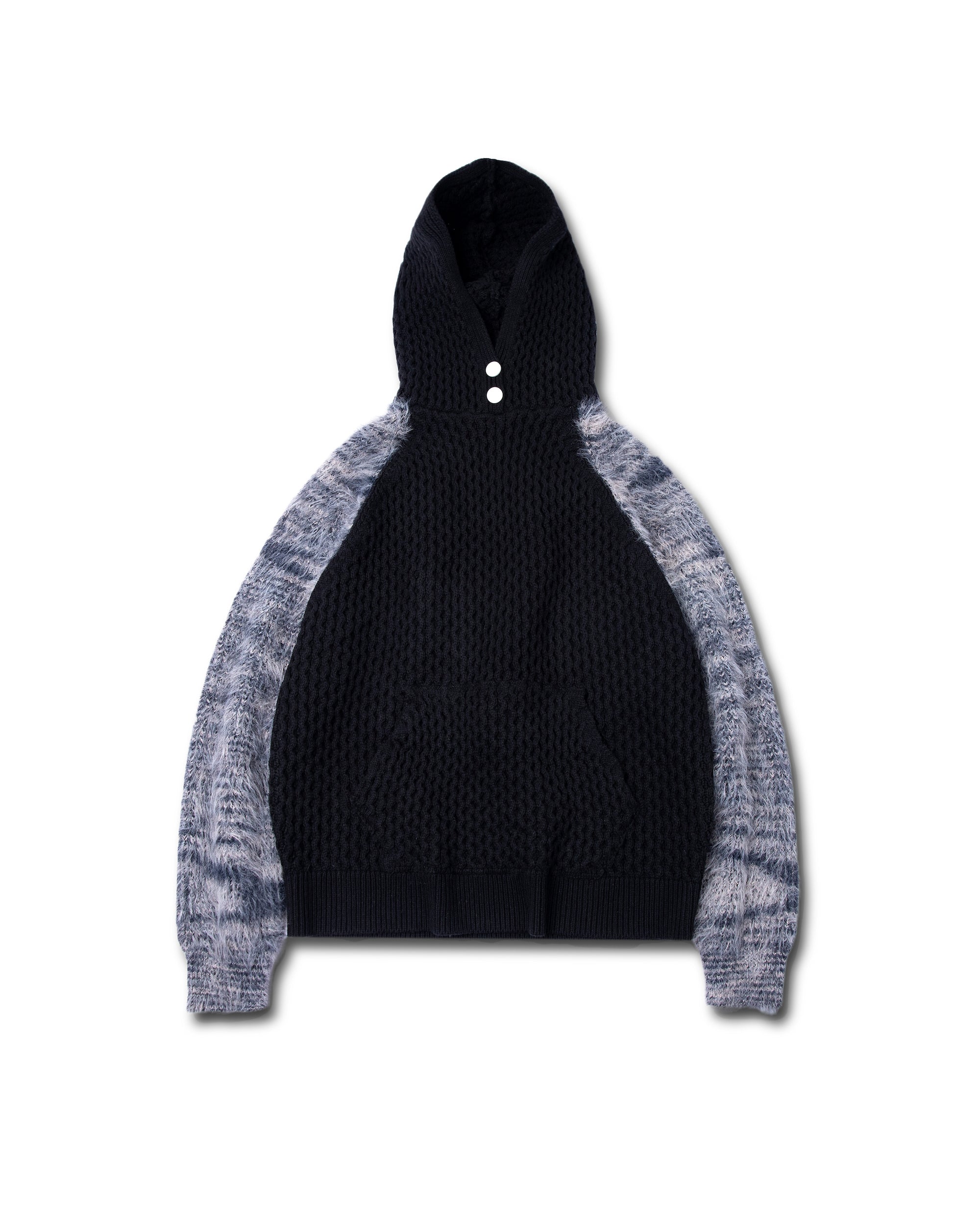 MOHAIR CABLE KNIT HOODIE