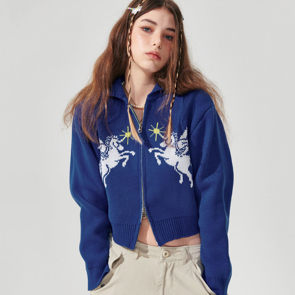 Unicorn Knit Zip-up [3 Color]