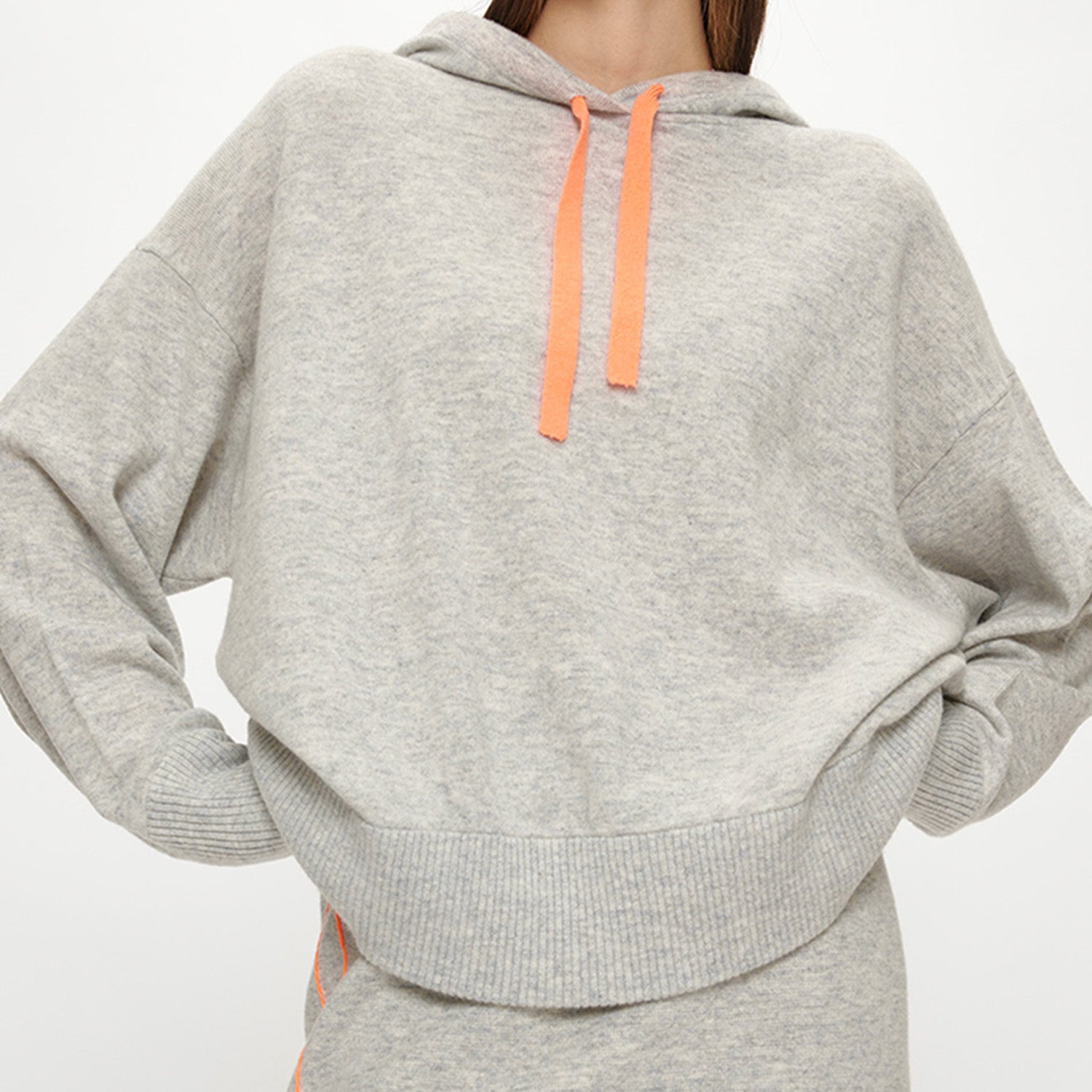 COLOR STRING HOOD_MELANGE GREY