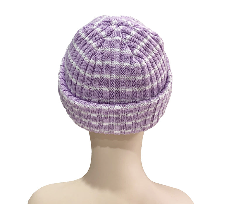 STRIPE LOGO BEANIE LAVENDER