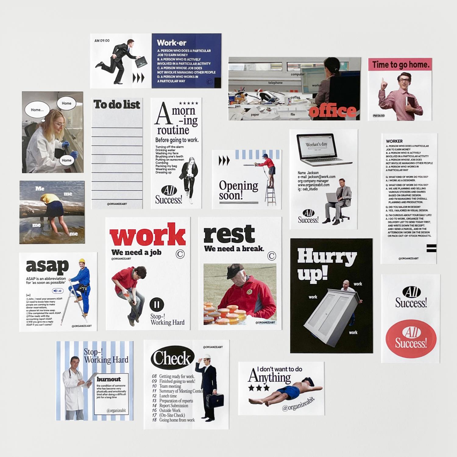 oab worker pack / scrap sticker set