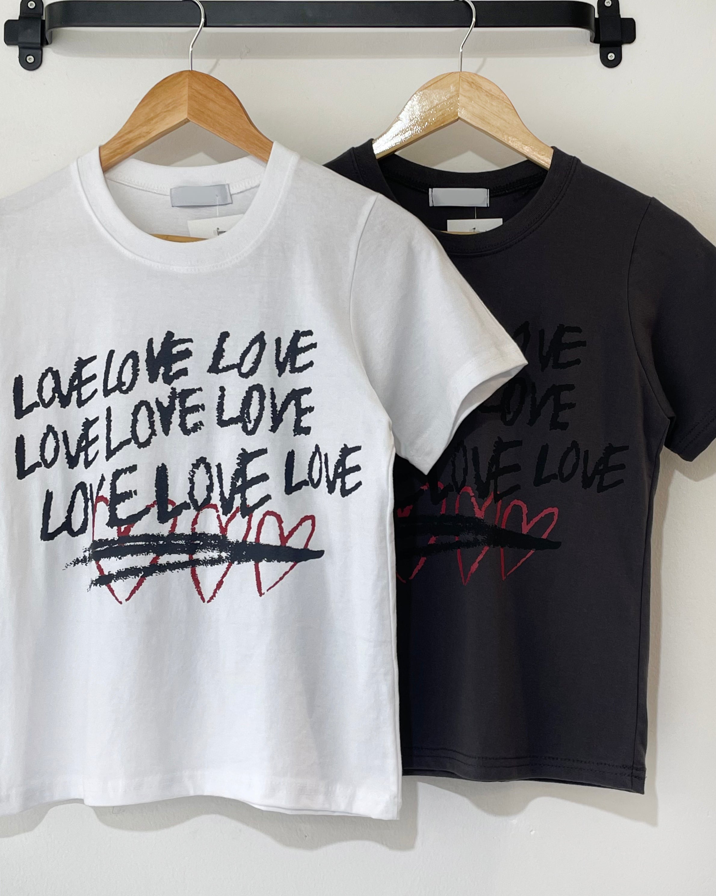 LOVE VINTAGE BASIC CROP HALF T-SHIRT