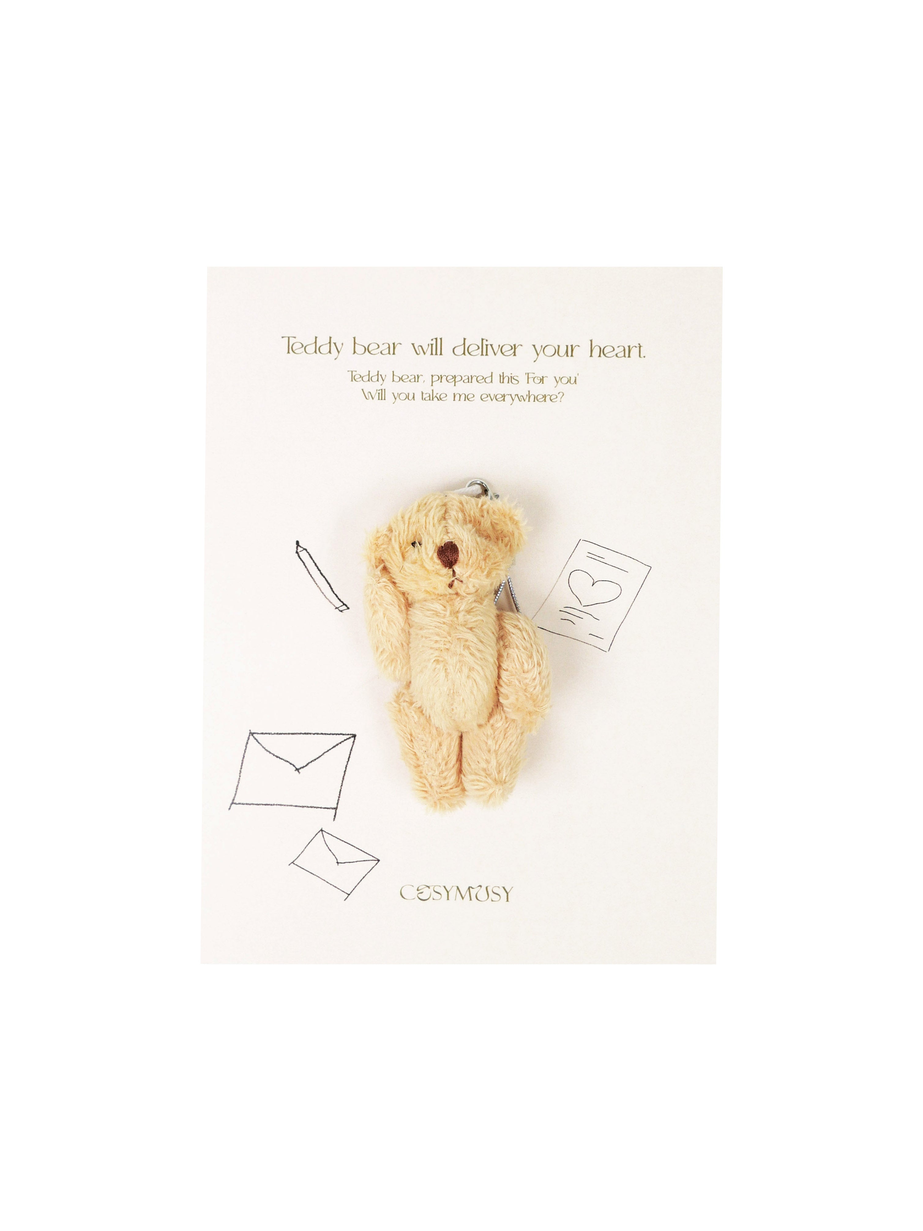 Cosymosy 'For you' Teddy bear Keyring Card - 5 Color