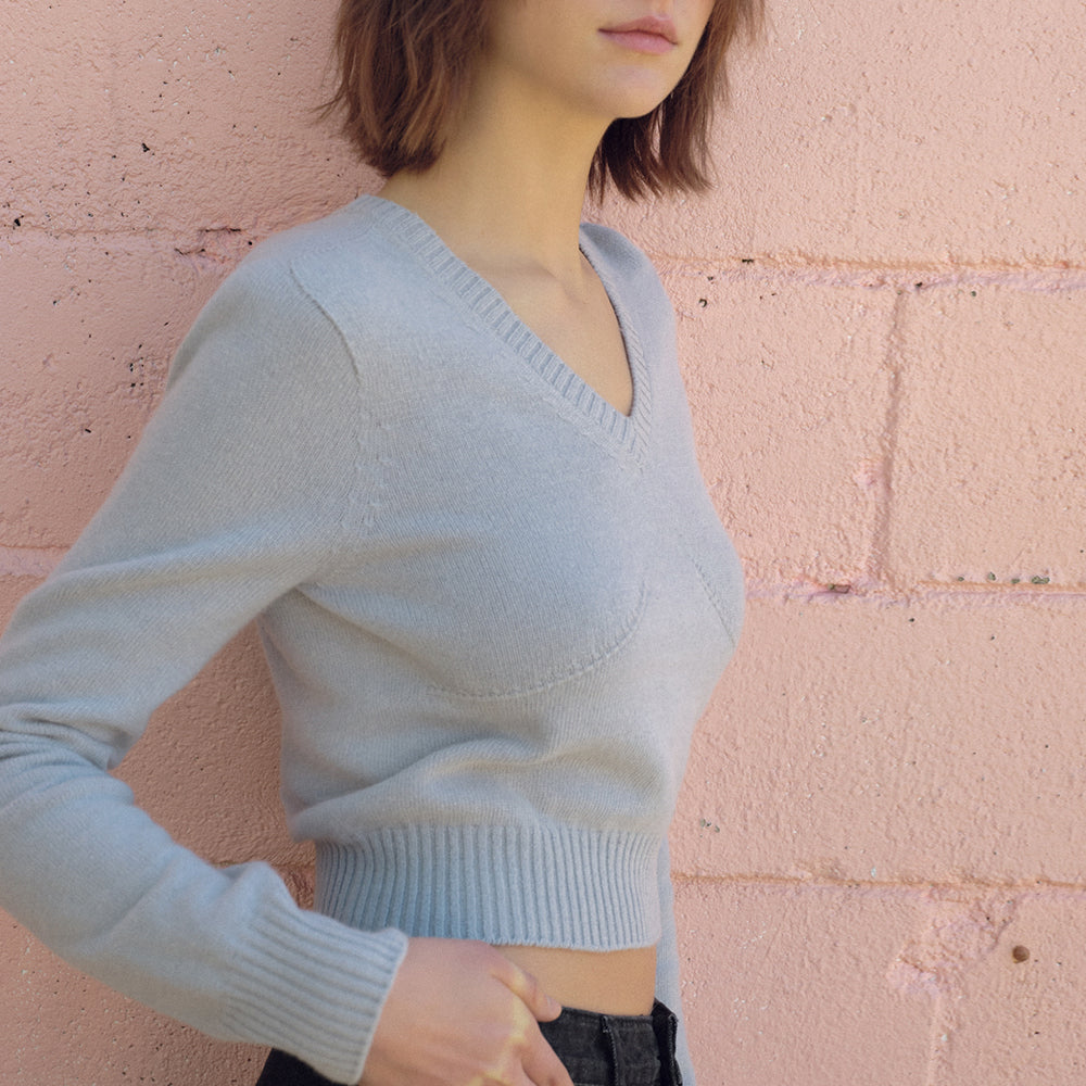 Slub Edge V-neck Knit