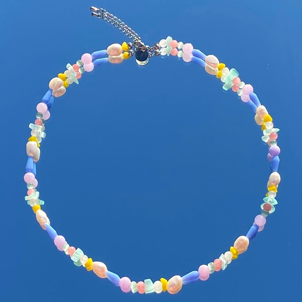 pastel gemstone necklace