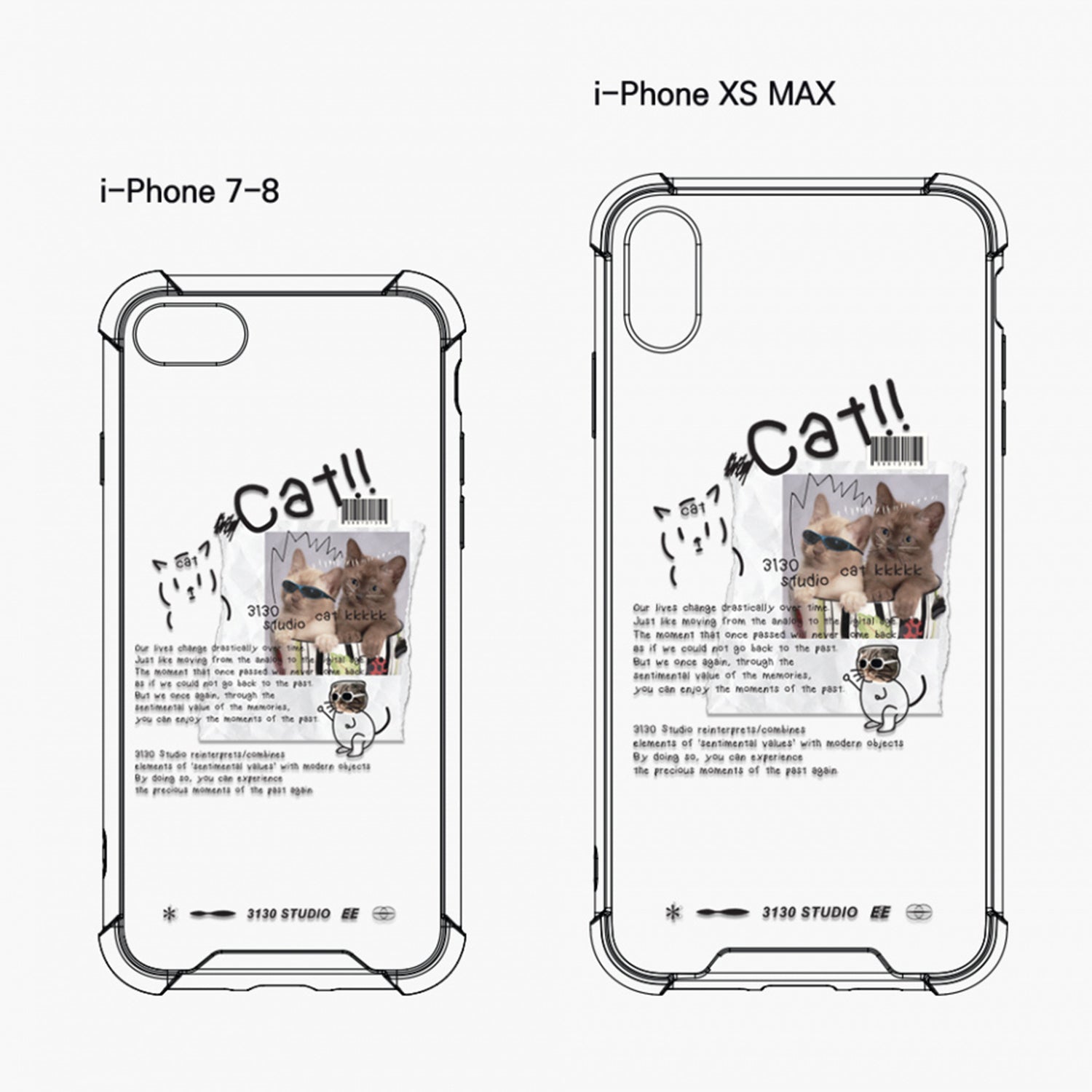 cat happy case_white