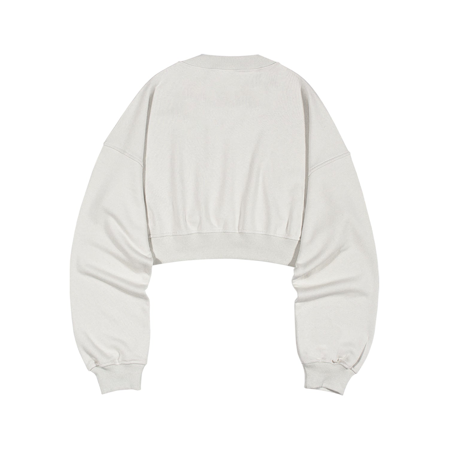 V-NECK CROP SWEATSHIR (Ivory)