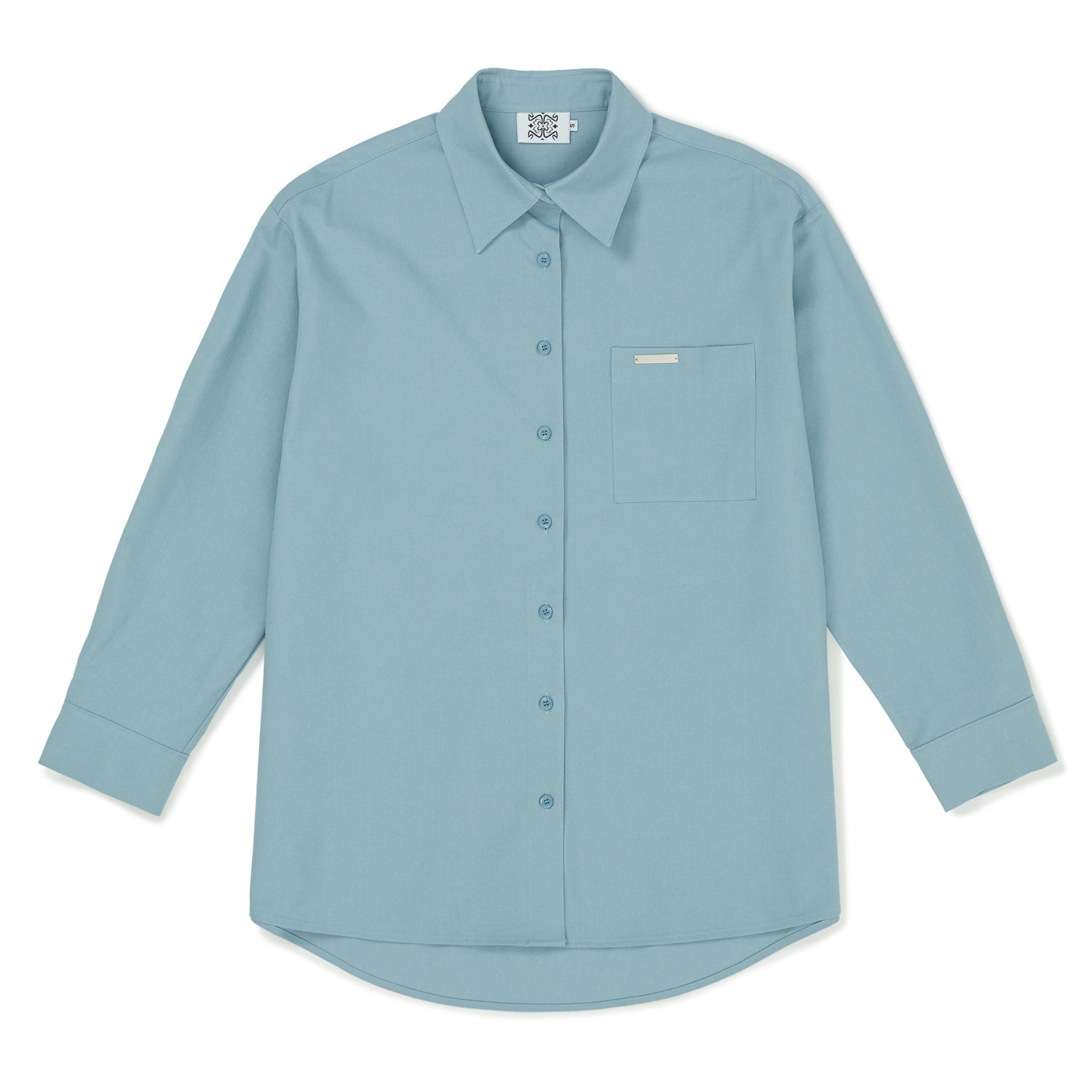 ソリッドオーバーフィットロングスリーブシャツ / Solid Overfit Long sleeve shirt [LIGHT BLUE]