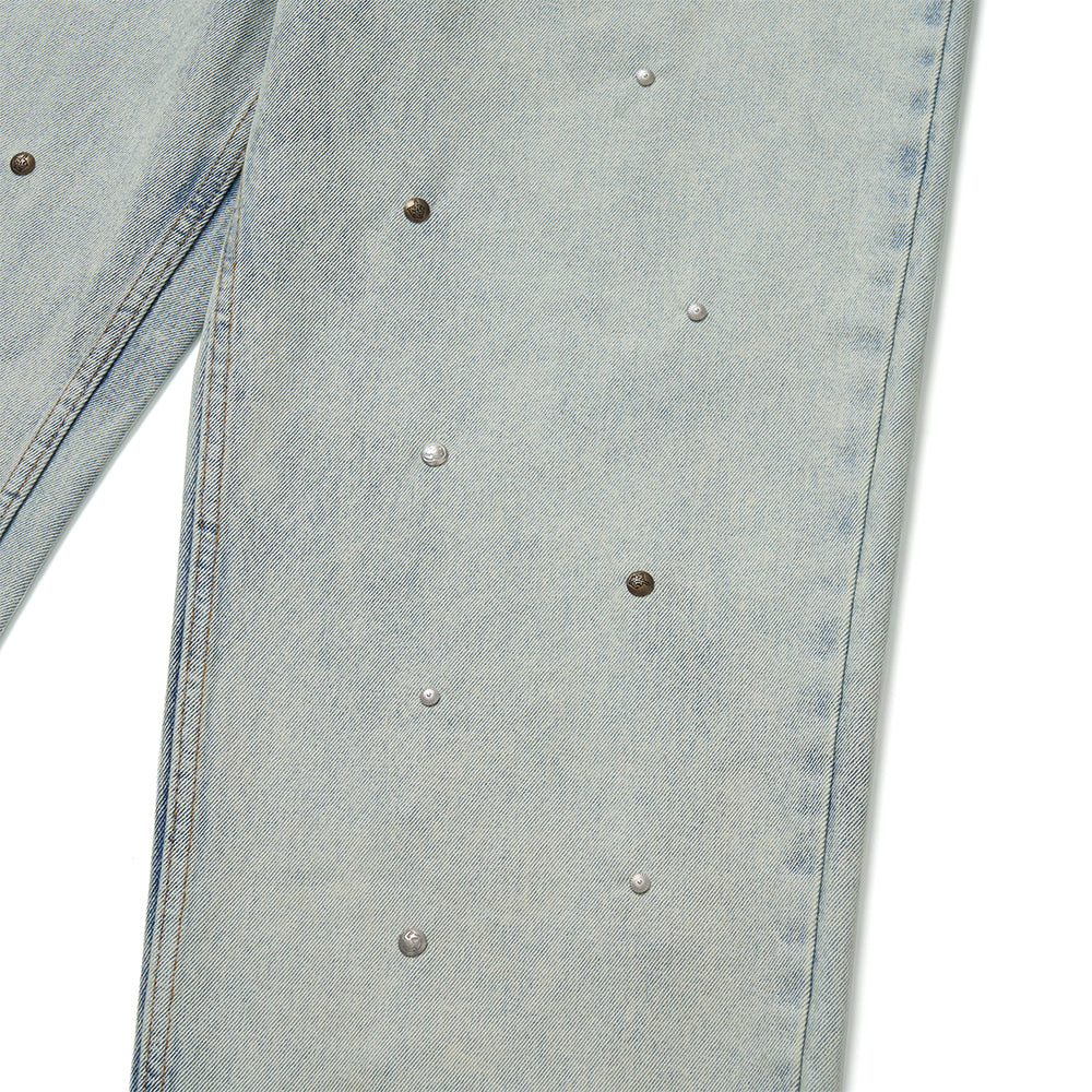 STUDDED DENIM PANTS (L.DENIM)