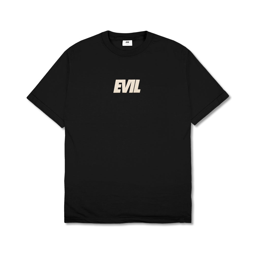 EVIL TSHIRT - TEXT A23 BLACK