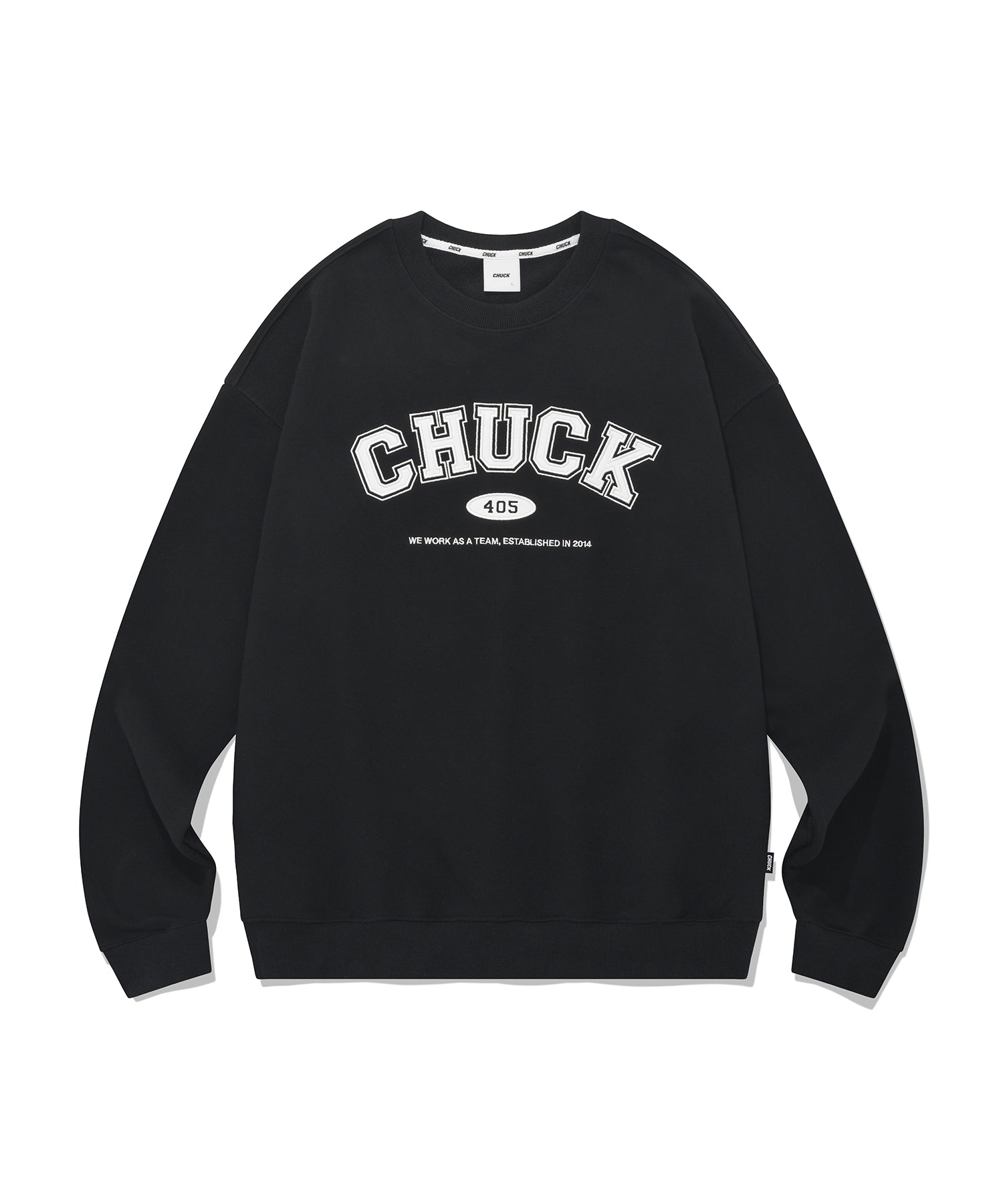 CHUCK アプリケアーチロゴスウェットシャツ / CHUCK APPLIQUE ARCH LOGO SWEATSHIRT (BLACK)