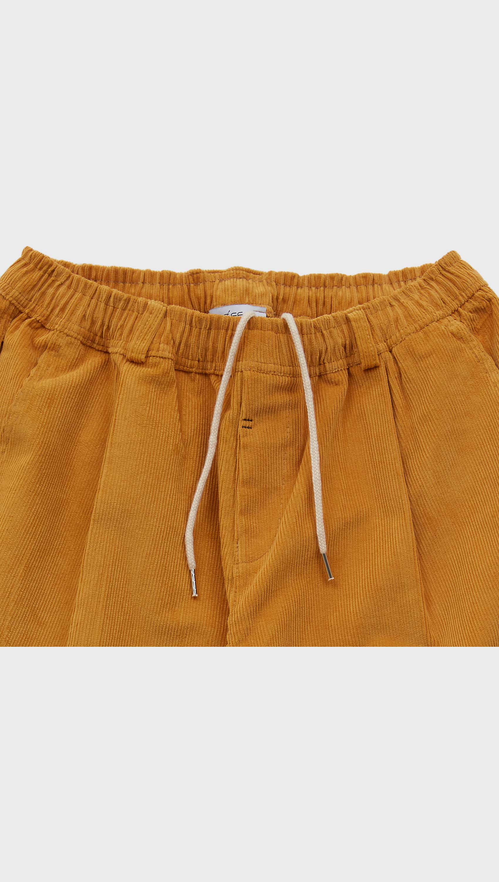 Corduroy wide banding pants (Mustard)