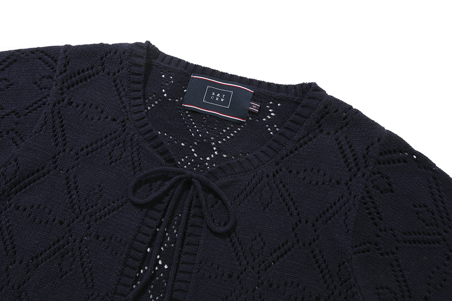 PUNCHING RIBBON CARDIGAN_NAVY