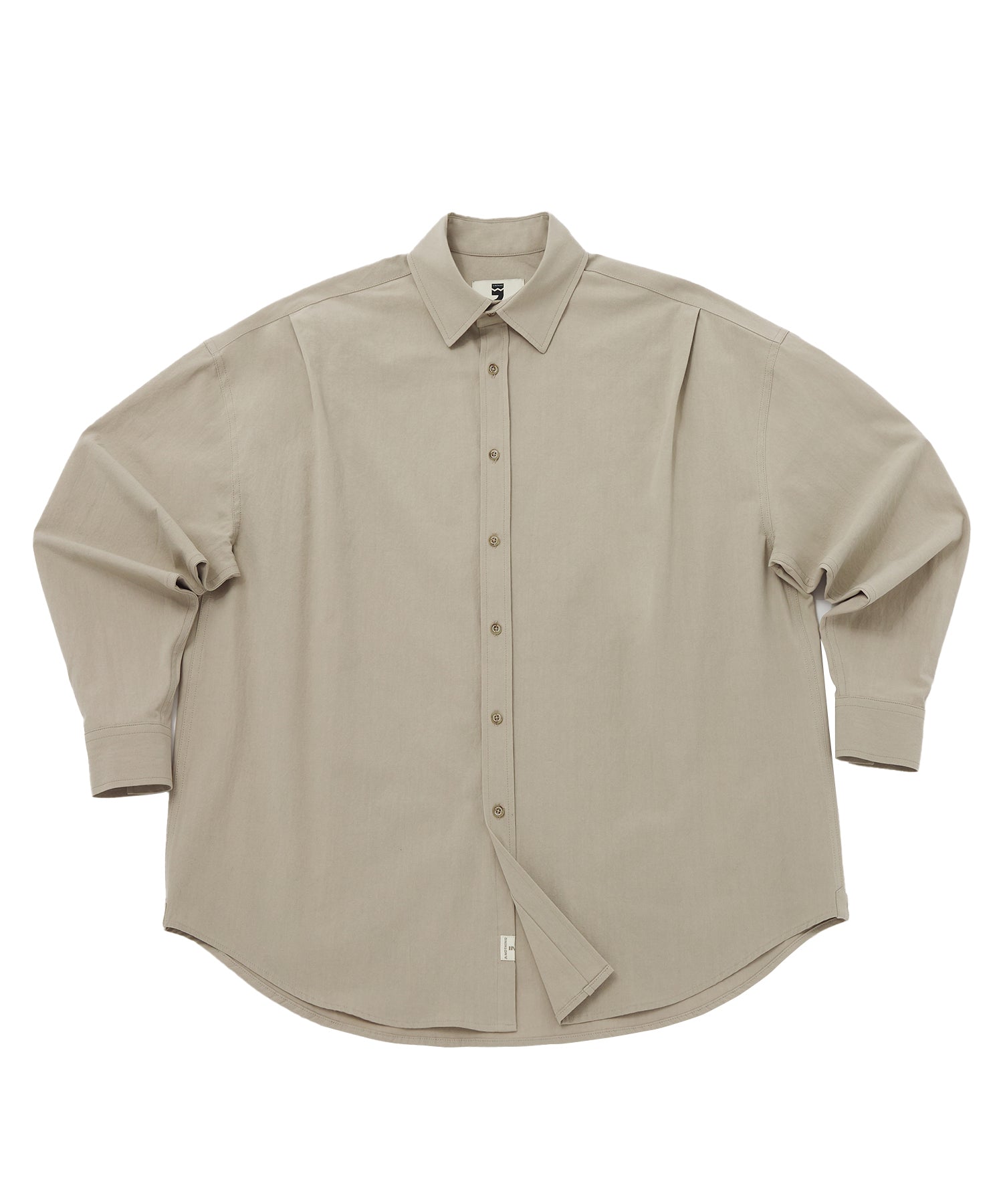 EARTH-COLOR PLEATS SHIRT (Beach Sand)