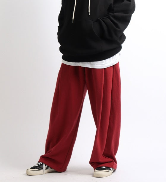 Wide fit bendable side two-tuck pants_3color