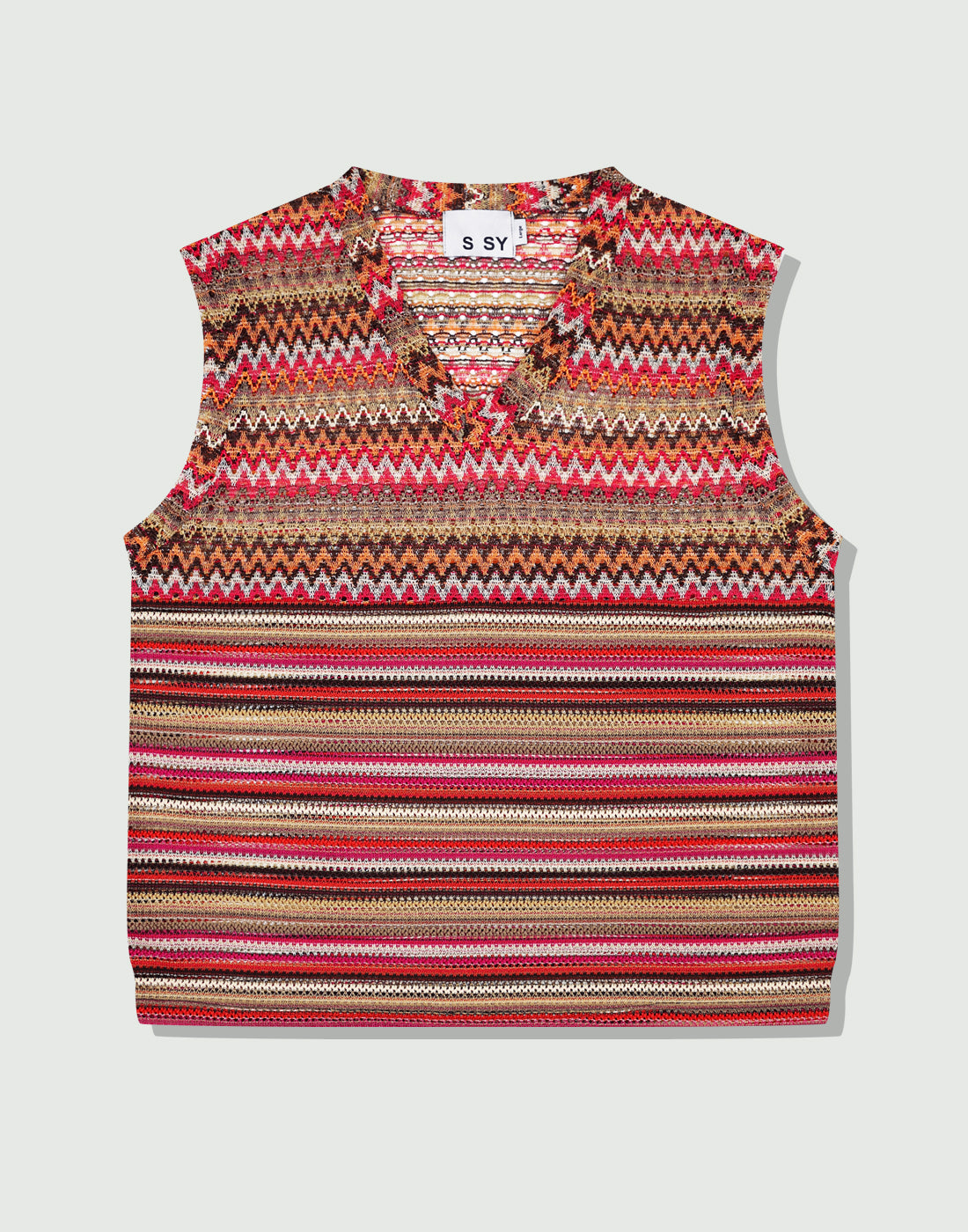 havana beach knit vest red