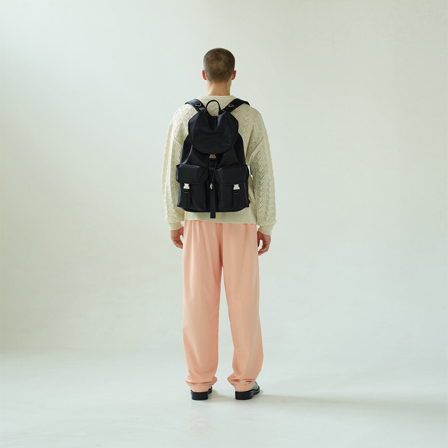 [After Pray Edition] 2-Pocket Nylon Cargo Rucksack (Black&Nickel)