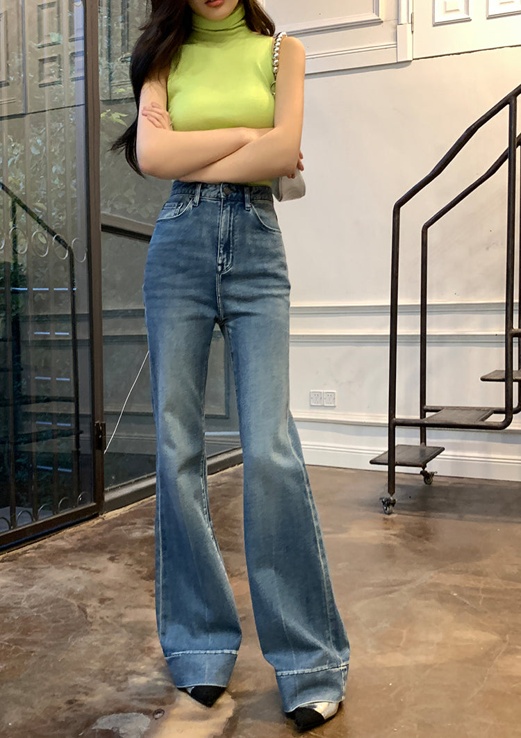 Line high bootcut denim pants