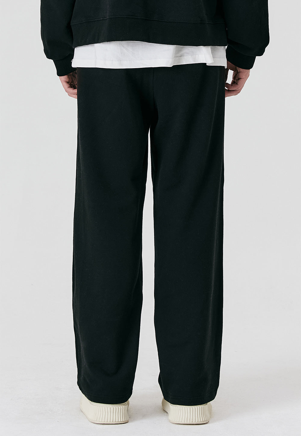 Signature relax wide pants - BLACK