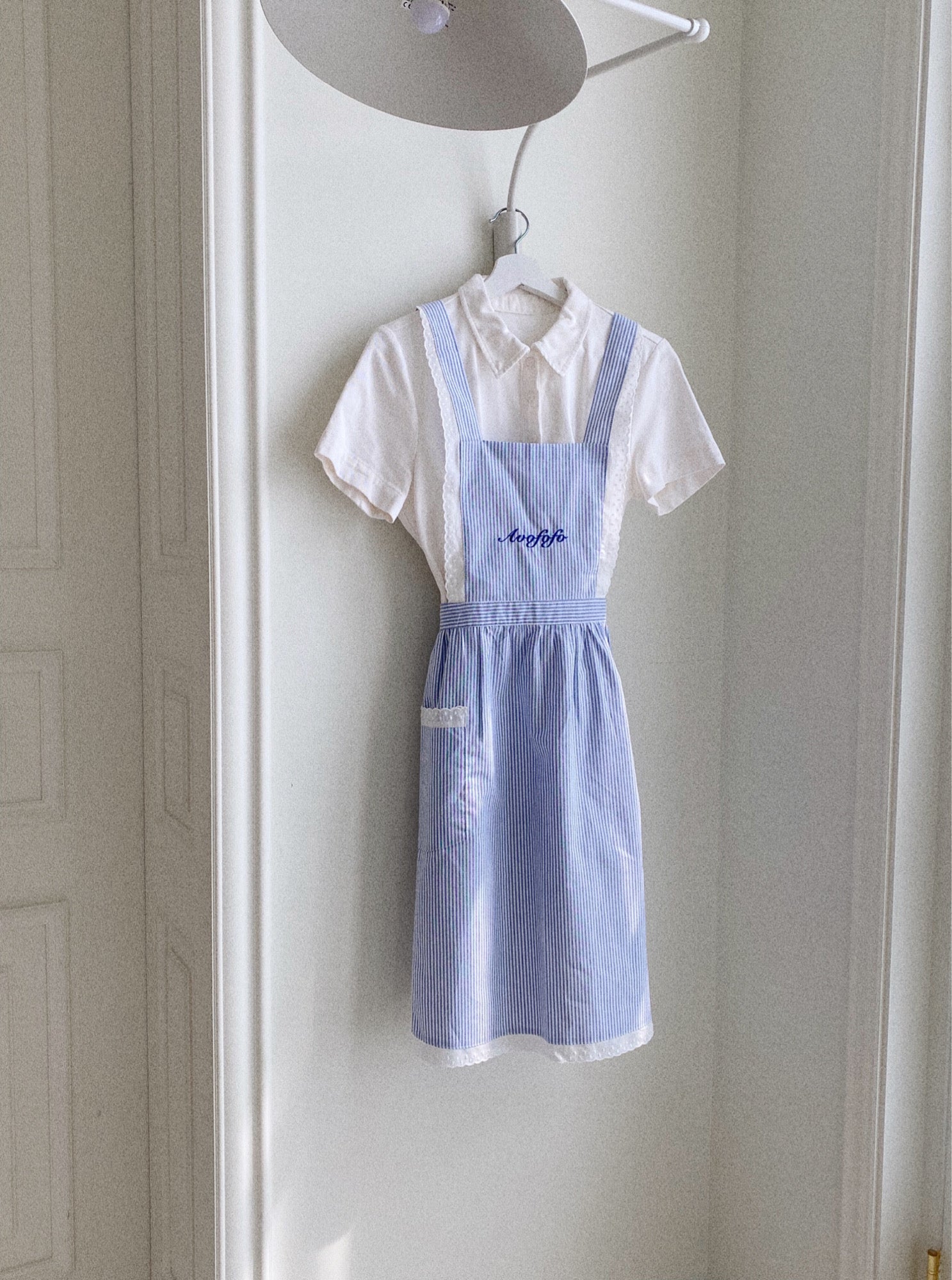 Candy Stripe Apron Embroidered Apron