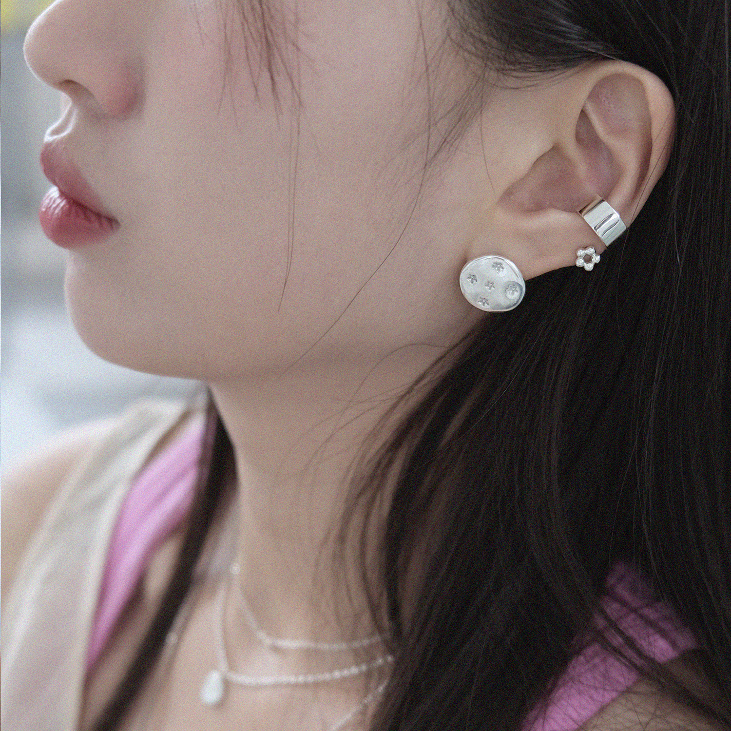 Large dalgona earring(single)