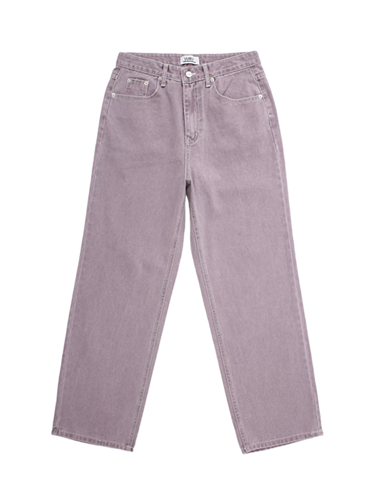 M188 PIGMENT WIDE DENIM PANTS_PURPLE