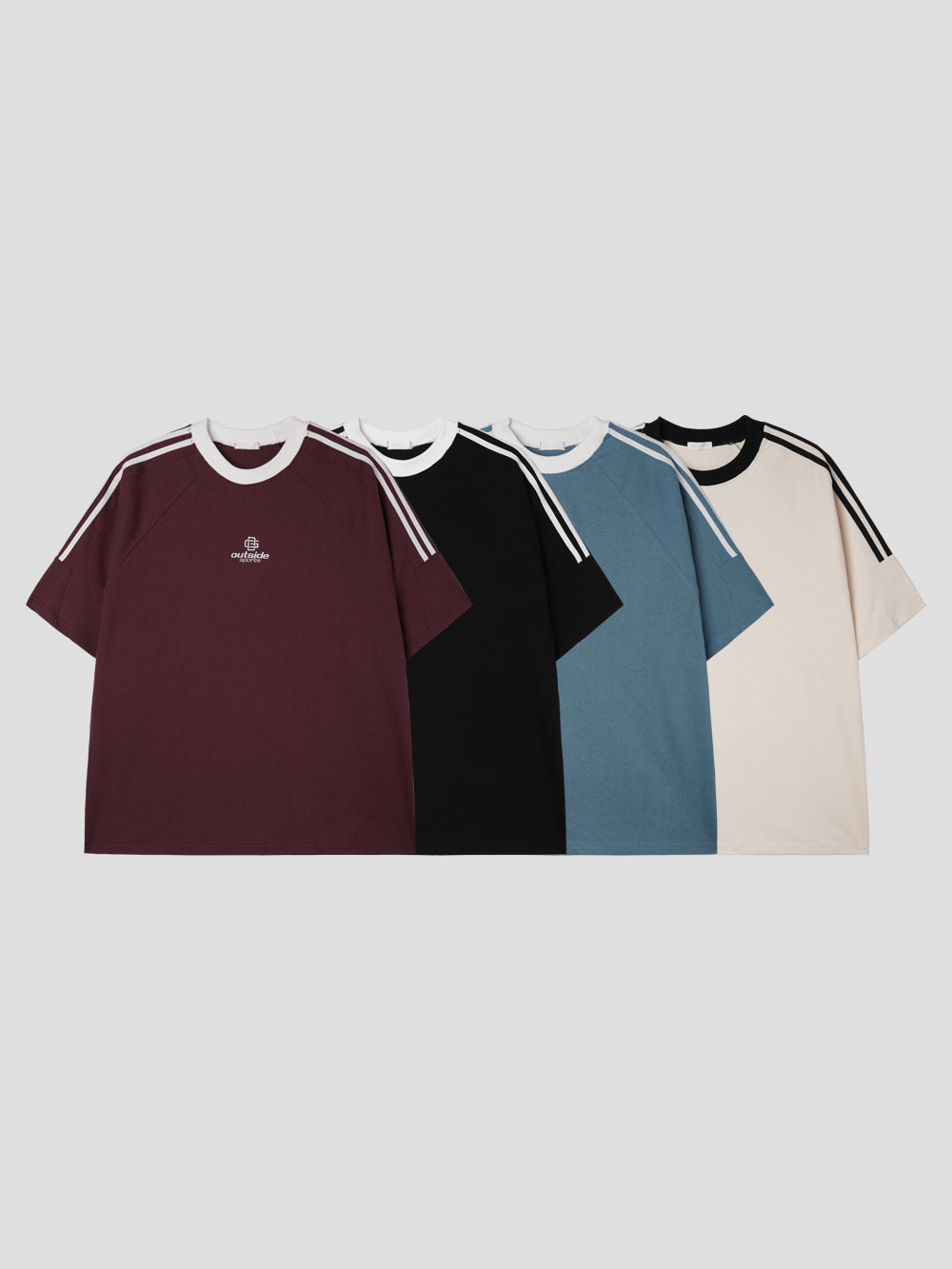 Heavy raglan logo half T-shirts 4color