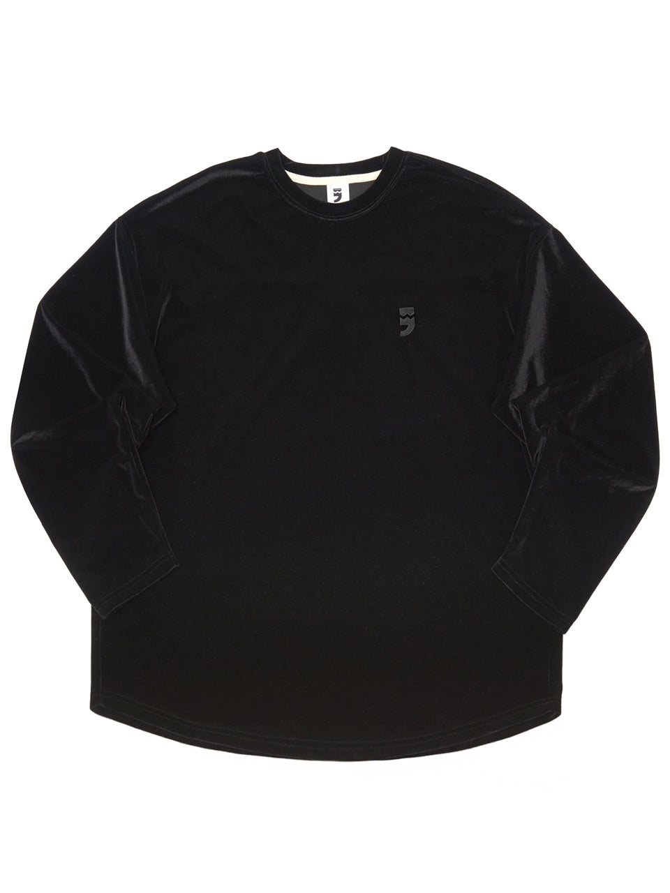 DROP-SHOULDER VELVET TEE (Black)