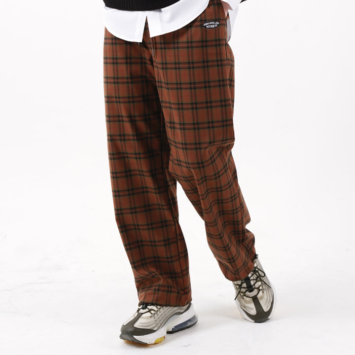 TARTAN PLAID PANTS (BROWN)