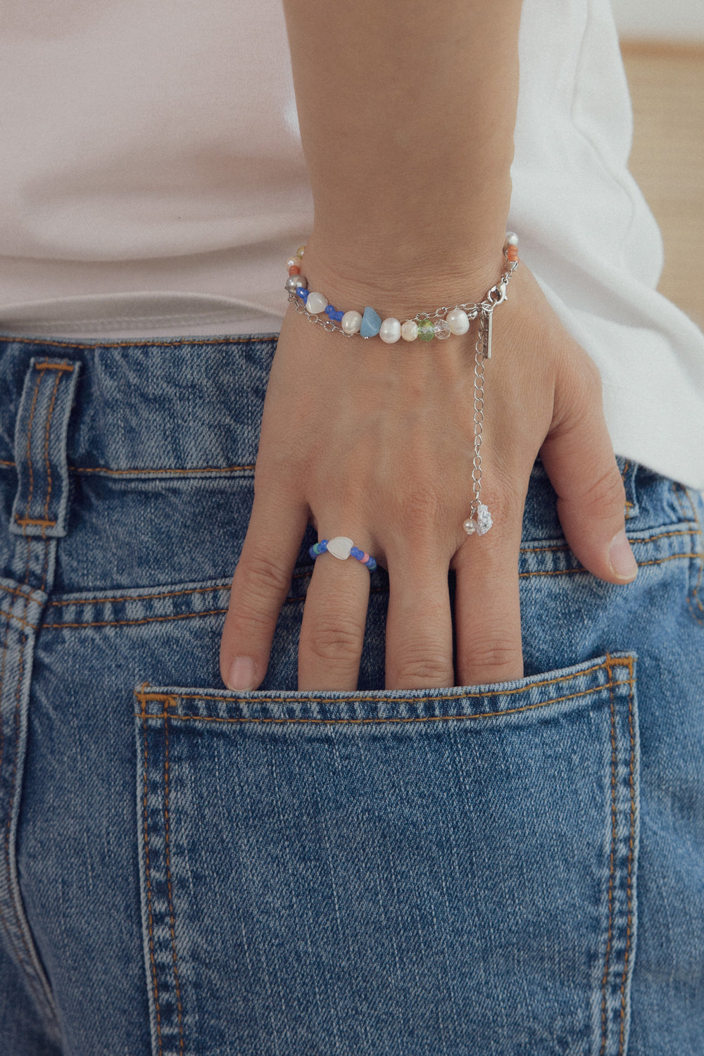 Love in the sky bead ring