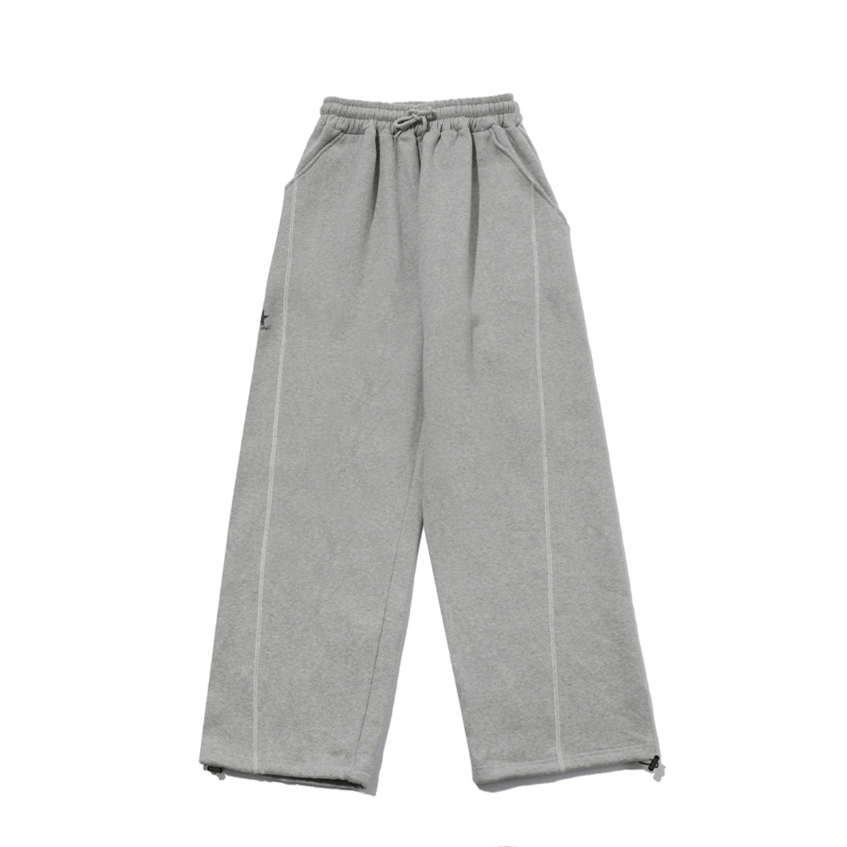 [fleece]Stitched wide sweat pants [Melange]