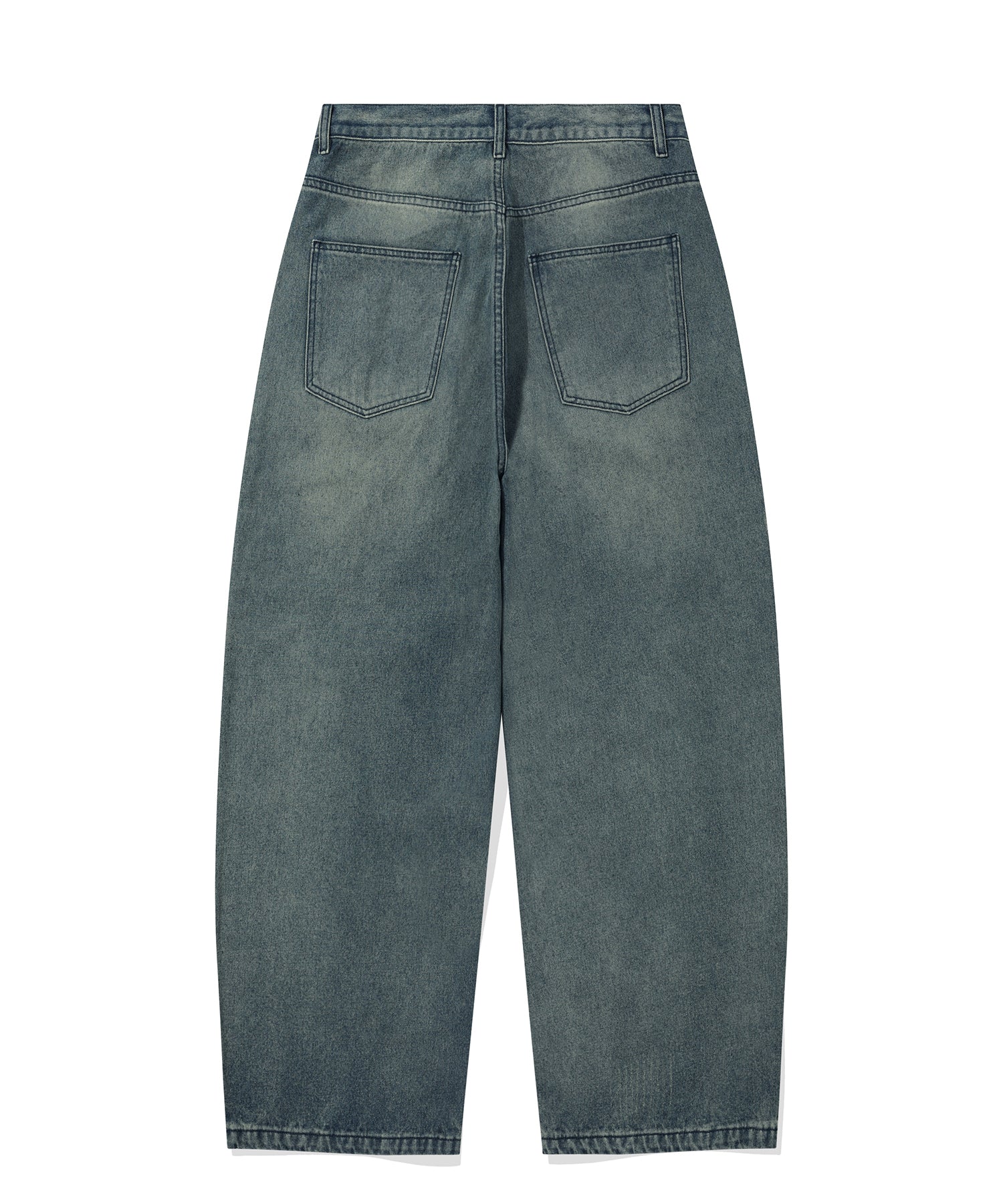 Damage Washed Denim Pants-Medium Blue