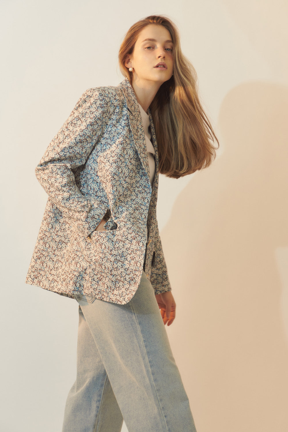 [BREEZE] Vintage Flower Jacket_BLUE (CTD1)