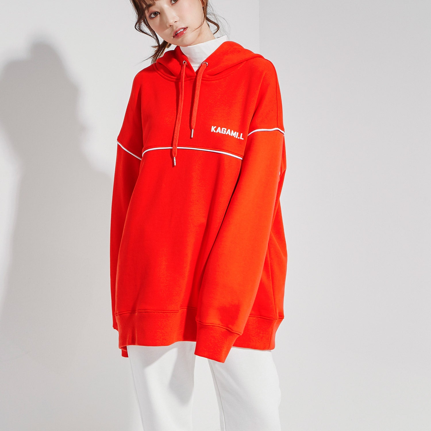 Oversize Front Line Hoodie Red