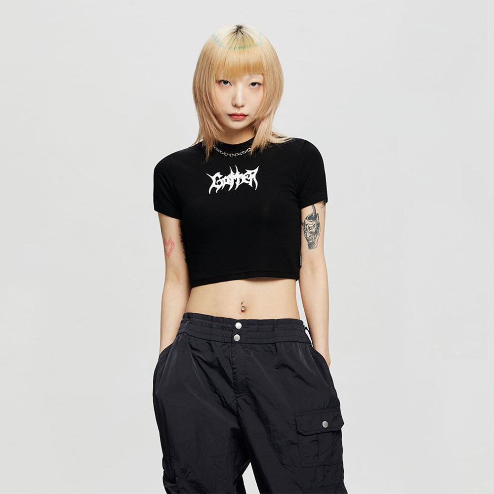 GOTTER BIG LOGO CROP T-SHIRT_BK