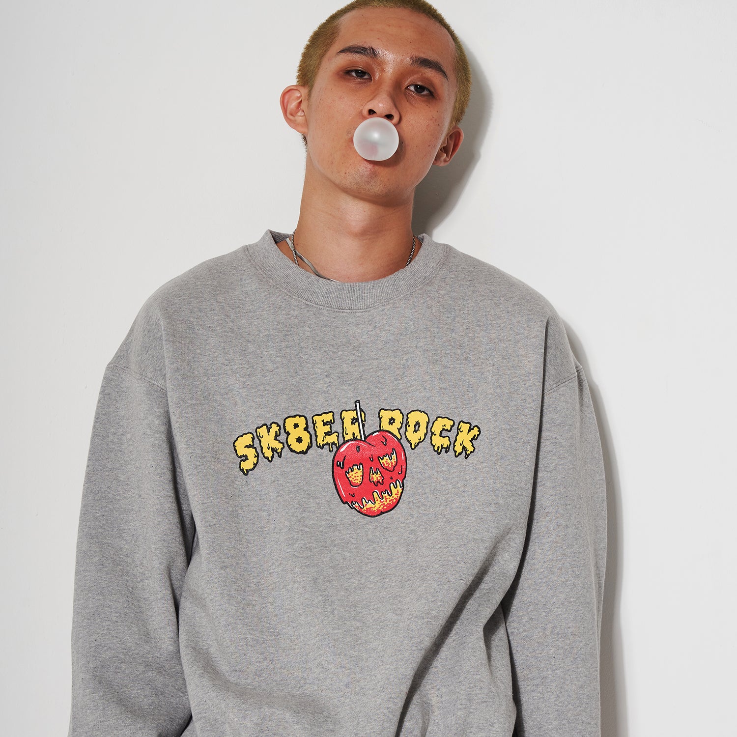 SKULL CHERRY SWEAT SHIRT GRAY