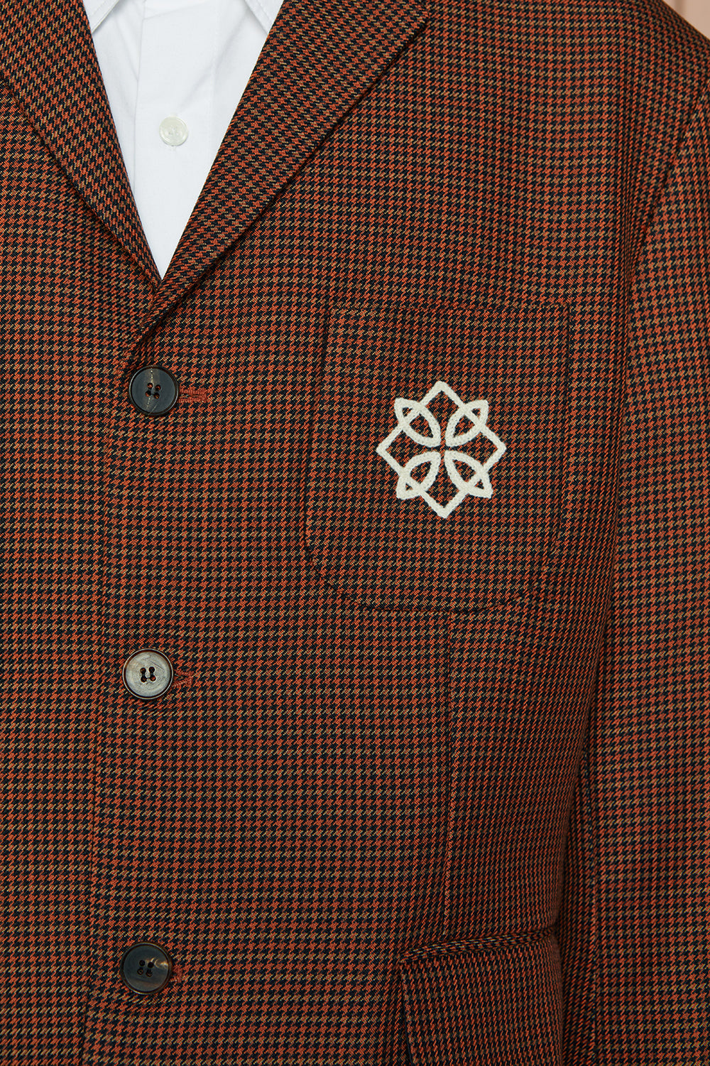 SYMBOL CHECK JACKET / NAVY&ORANGE