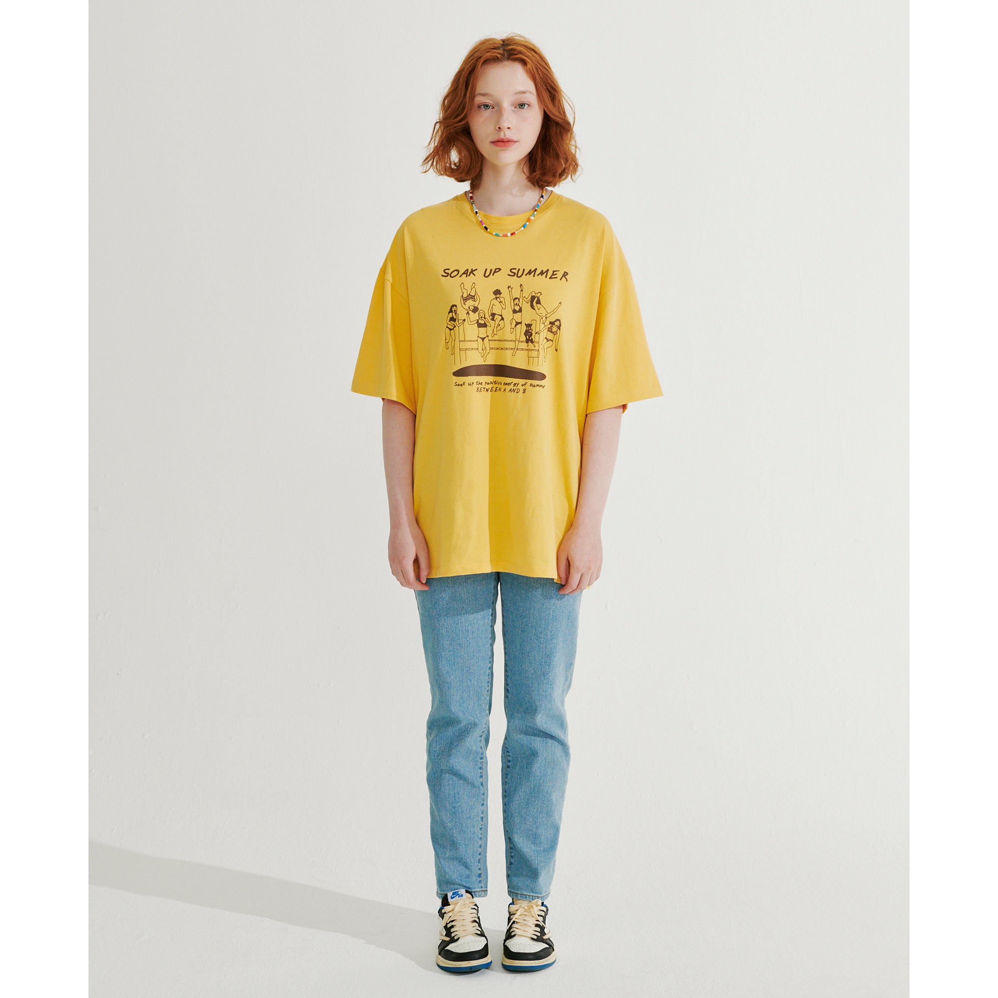 DIVING PRINT OVERFIT T-SHIRT _ YELLOW