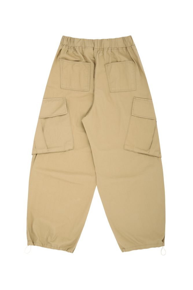 Beige balloon cargo pants