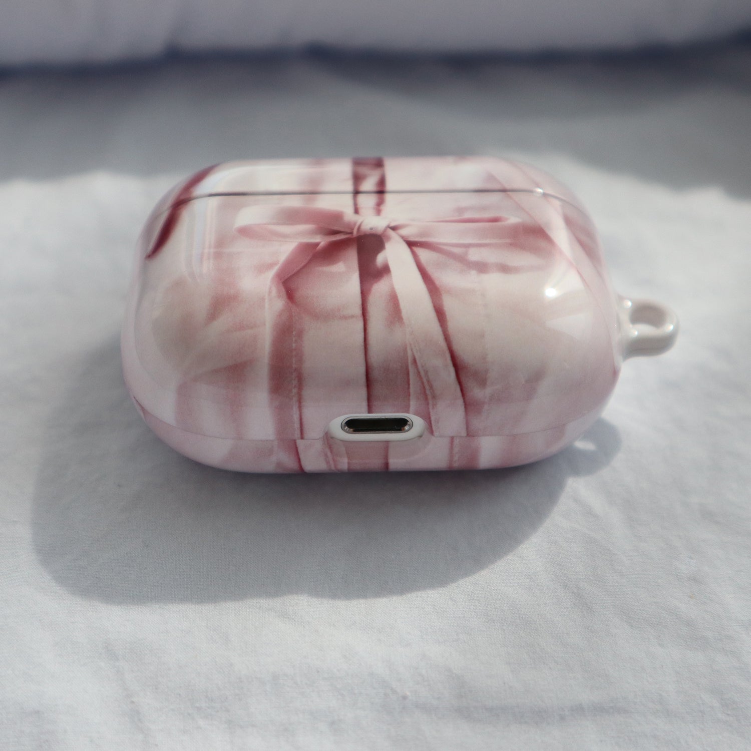 pink ribbon airpods case. (1&2, 3, pro1, pro2)