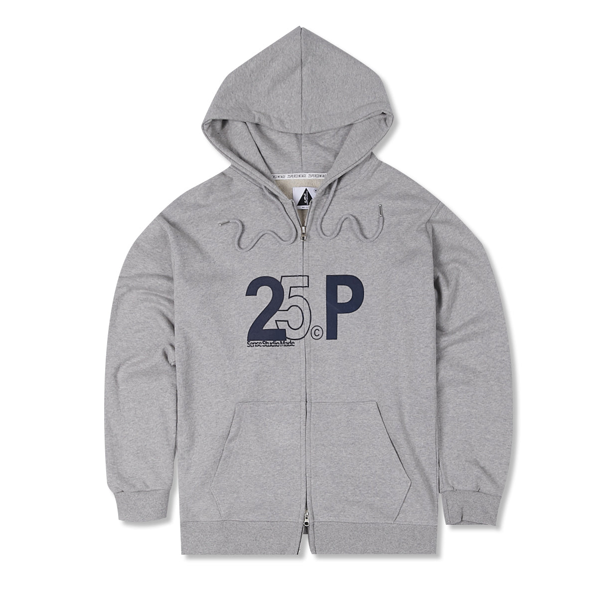 25P SENSE LOGO HOOD ZIP UP_GRAY