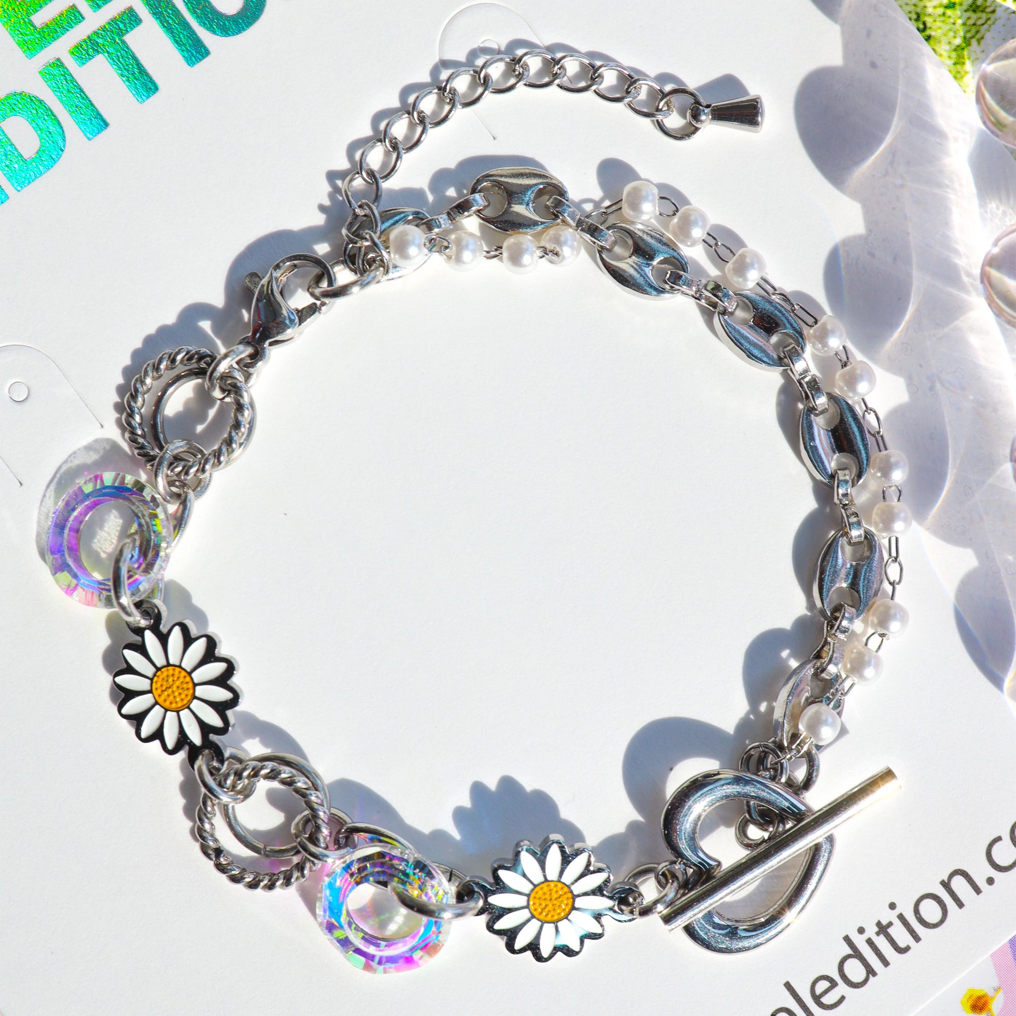 Heart Daisy Twinkle Bracelet